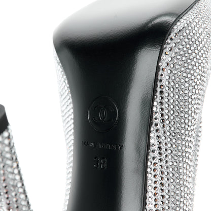 Chanel Strass Cap Toe Pumps 38 Silver Black 6 of 8