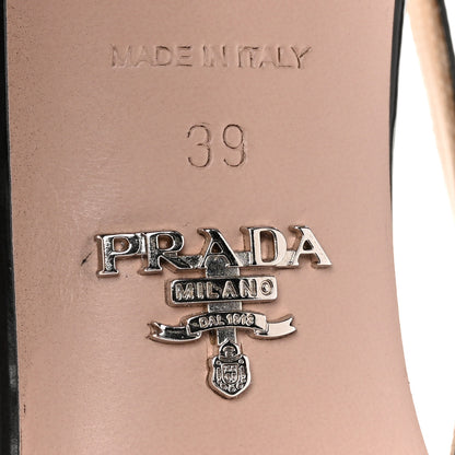 Prada Spazzolato Pointed Toe Slingback Pumps 39 Black 8 of 9