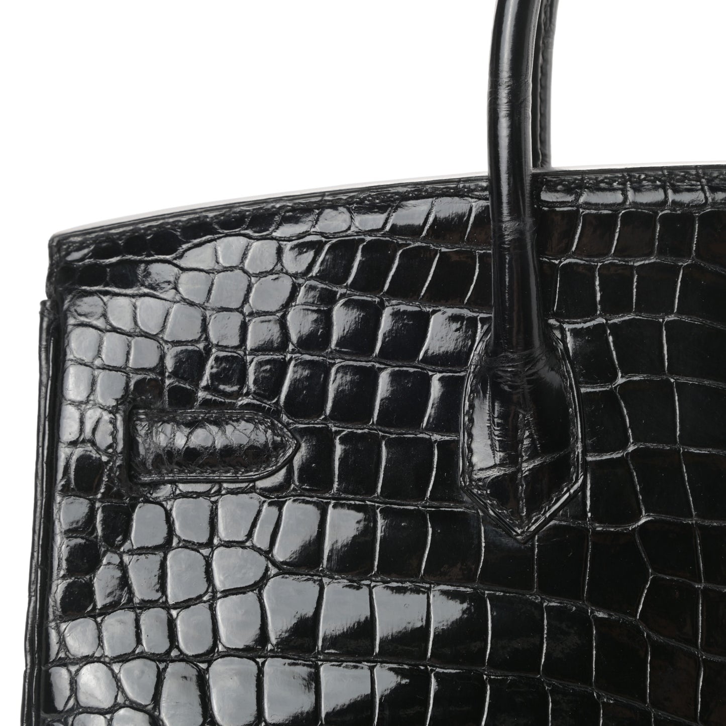 Shiny Porosus Crocodile Birkin 35 Black