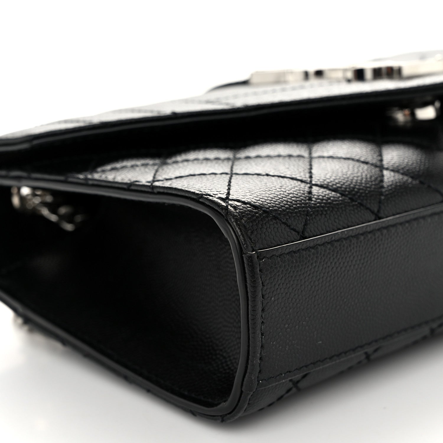 Saint Laurent Grain De Poudre Textured Mixed Matelasse Triquilt Small Monogram Satchel Black 7 of 8