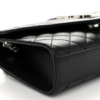 Saint Laurent Grain De Poudre Textured Mixed Matelasse Triquilt Small Monogram Satchel Black 7 of 8