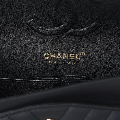 Chanel Caviar Chevron Quilted Medium Double Flap Black 5 of 9