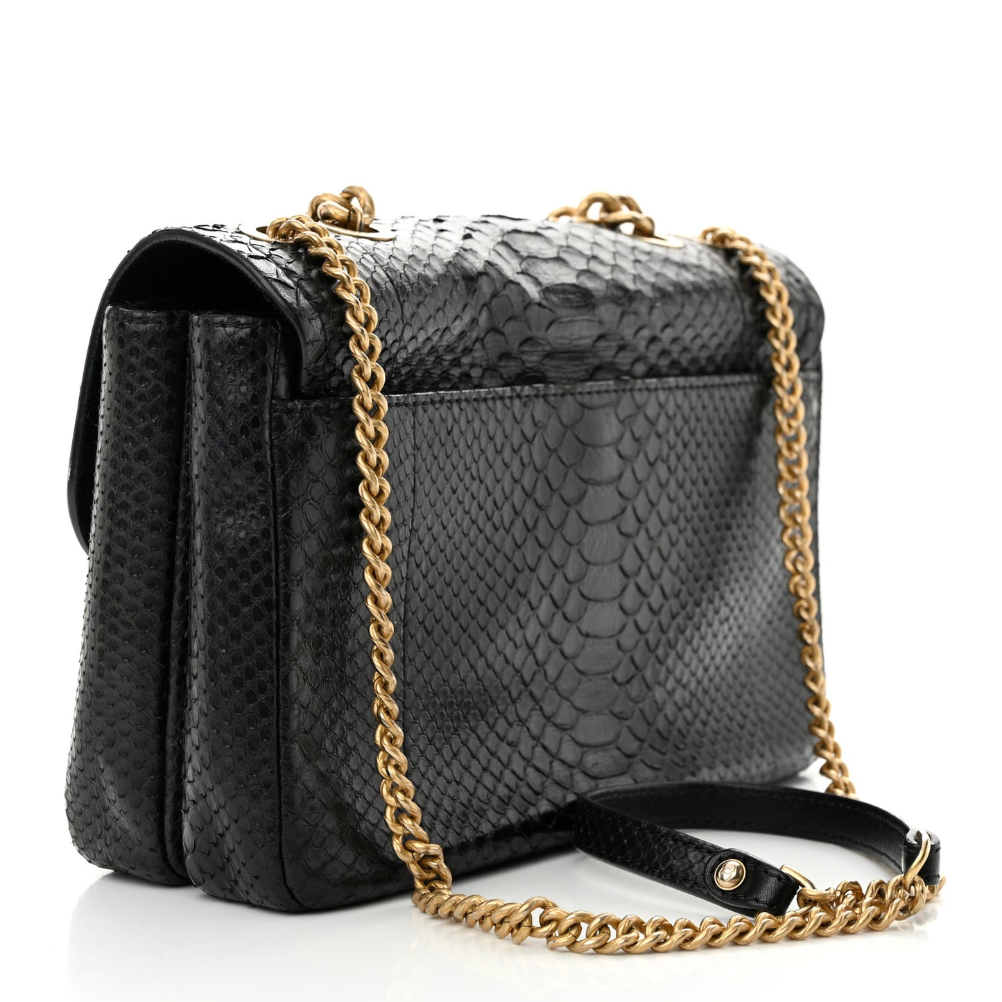 Snakeskin CC Flap Black