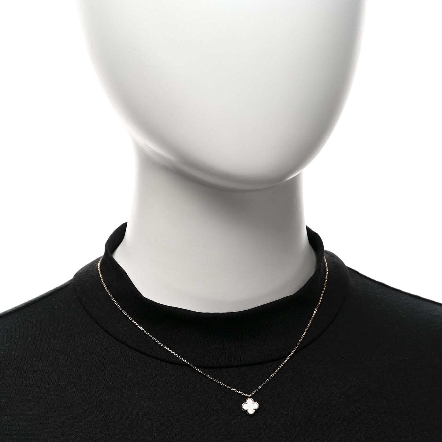 18K Yellow Gold Mother of Pearl Sweet Alhambra Pendant Necklace