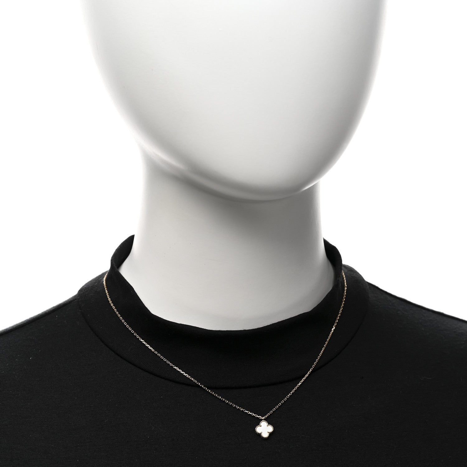 Van Cleef & Arpels 18K Yellow Gold Mother of Pearl Sweet Alhambra Pendant Necklace 2 of 6
