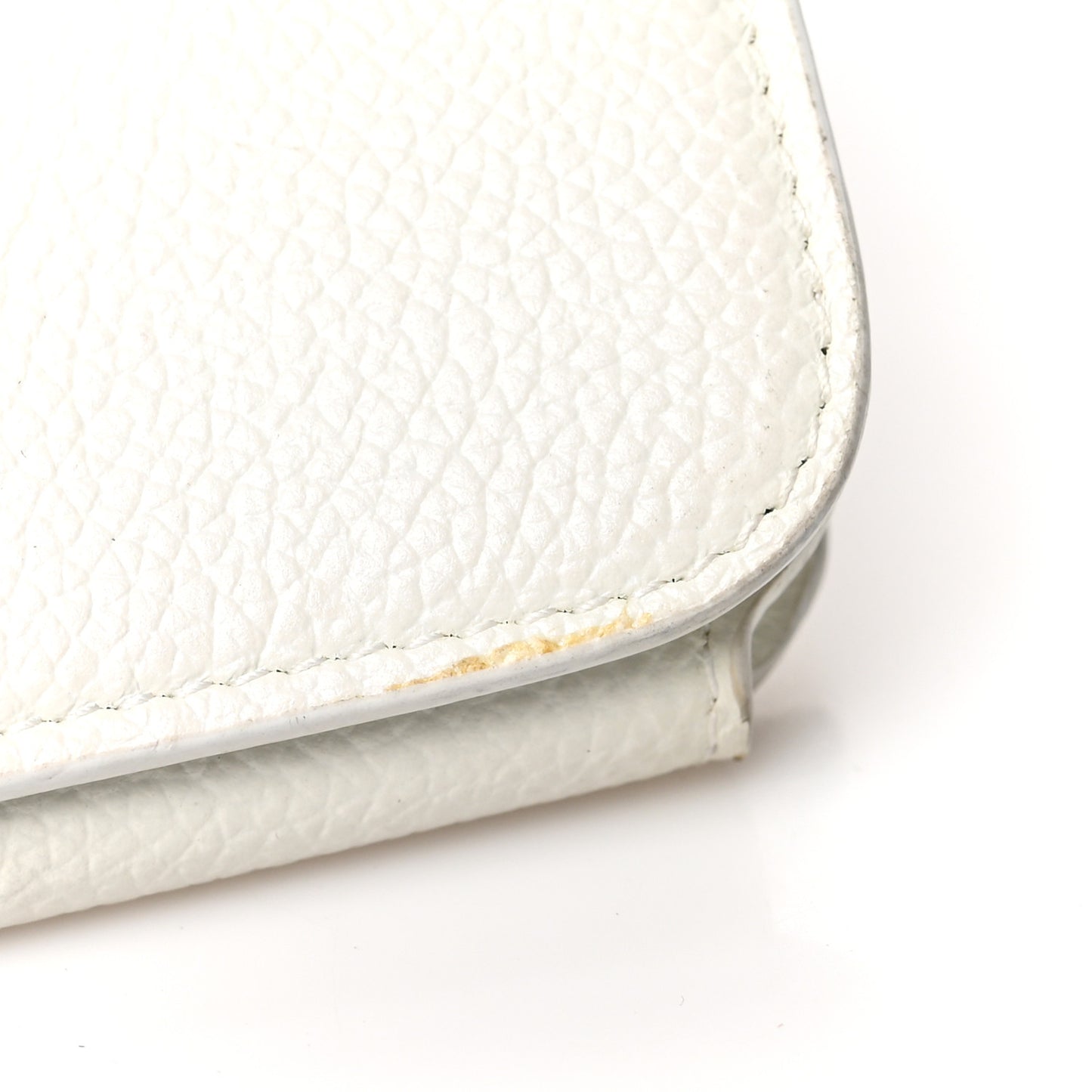Grained Calfskin Logo Cash Phone Holder Wallet On Chain White Fluo Pink