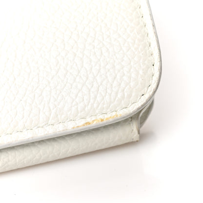 Balenciaga Grained Calfskin Logo Cash Phone Holder Wallet On Chain White Fluo Pink 7 of 7