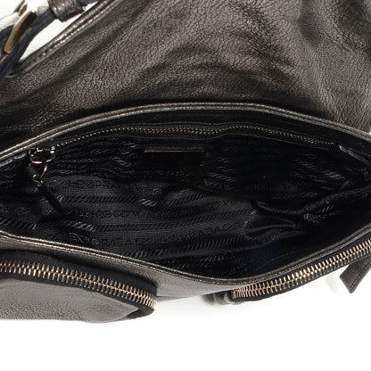 Prada Vitello Daino Small Shoulder Bag Silver 5 of 10