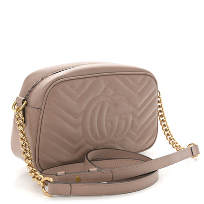 Gucci Calfskin Matelasse Small GG Marmont Chain Shoulder Bag Porcelain Rose 3 of 11