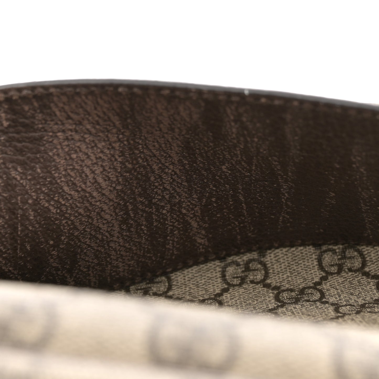 GG Supreme Monogram Textured Dollar Web Savoy Travel Shoe Bag Beige Ebony New Acero