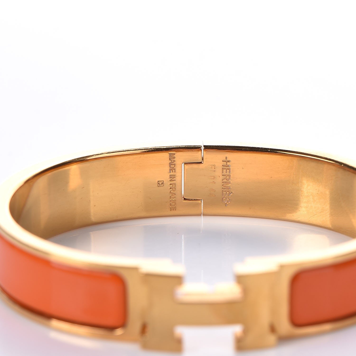 Hermes Enamel Narrow Clic Clac H Bracelet PM Orange 4 of 5