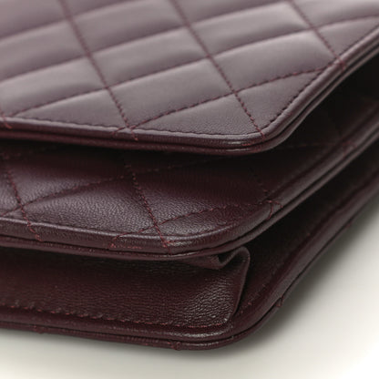 Chanel Lambskin Quilted Wallet On Chain WOC Burgundy 11 of 12