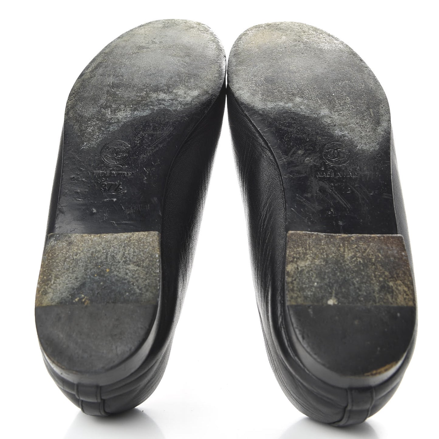 Lambskin Patent Cap Toe Ballerina Flats 37.5 Black