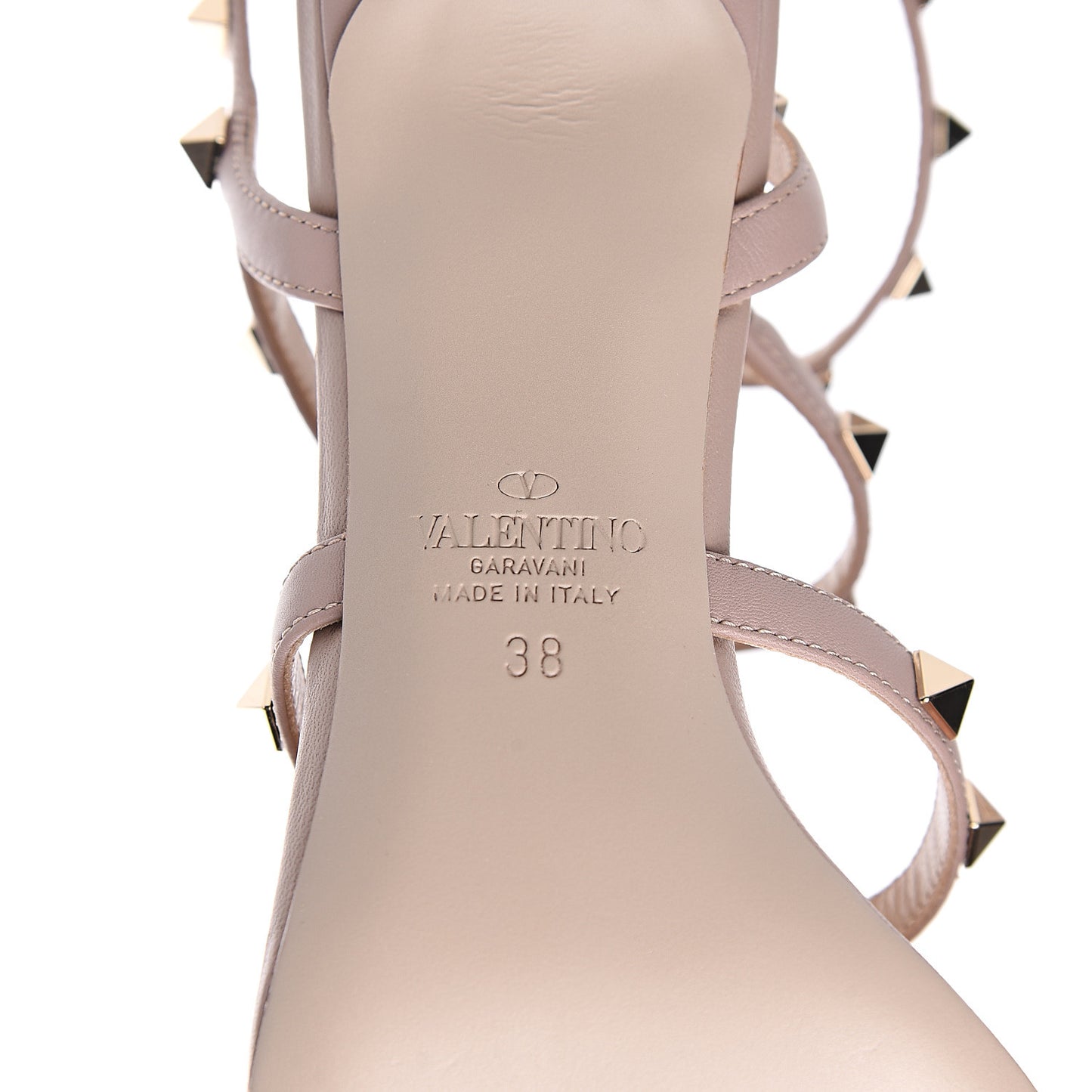 Nappa Rockstud Gladiator 70mm Sandals 38 Poudre