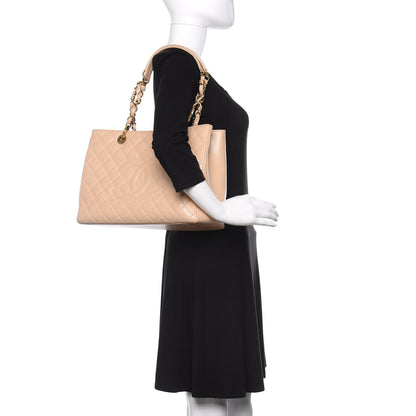 Chanel Caviar Quilted Grand Shopping Tote GST Beige 2 of 15