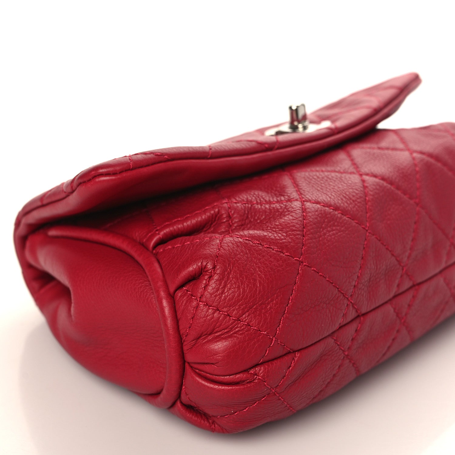 Chanel Calfskin Quilted CC Curvy Flap Red 7 of 8