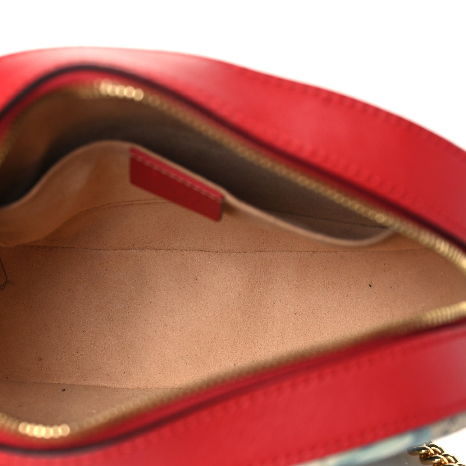 Gucci GG Supreme Monogram Blooms Mini Chain Shoulder Bag Beige Blue Navy Hibiscus Red 5 of 10