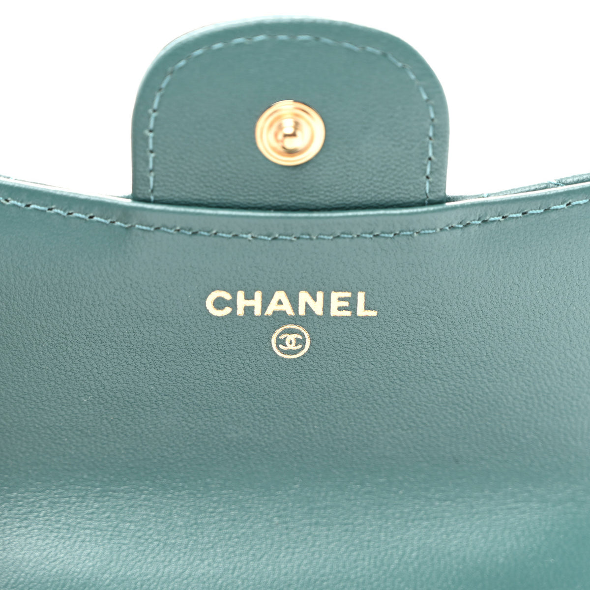 Lambskin Quilted Top Handle Flap Coin Purse With Chain Green