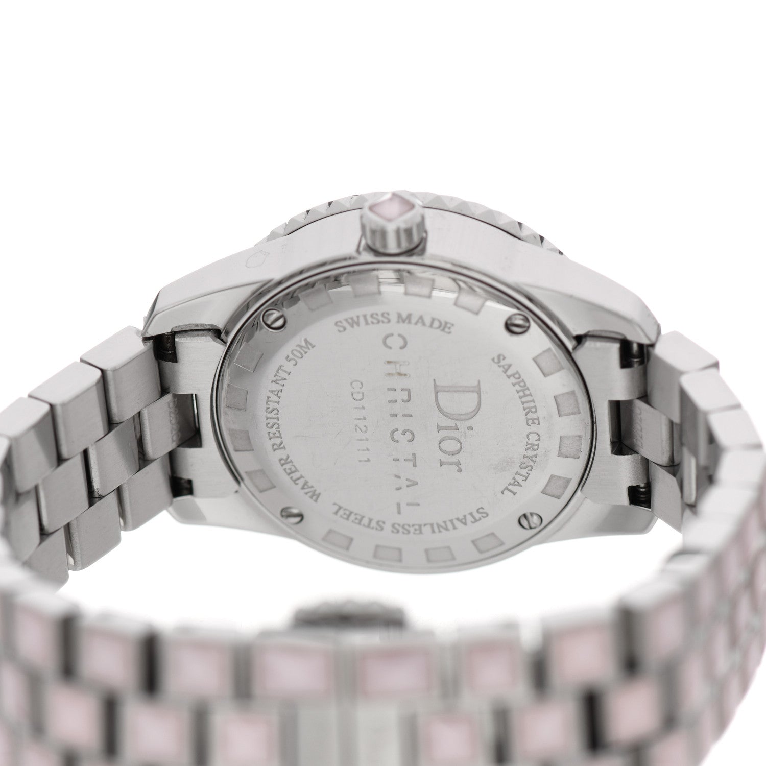 Christian Dior Stainless Steel Diamond Sapphire Pink Mother of Pearl 29mm Christal Quartz Watch 4 of 4