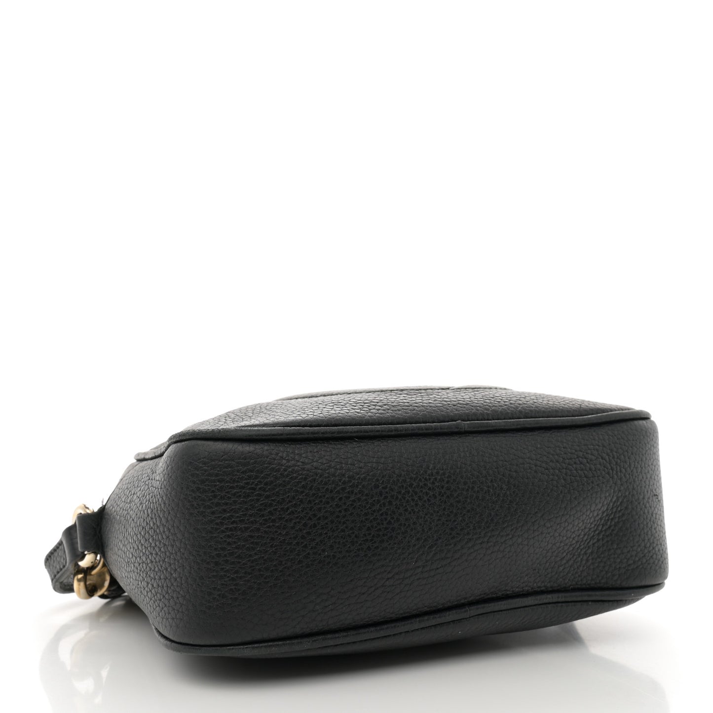 Pebbled Calfskin Small Soho Disco Bag Black