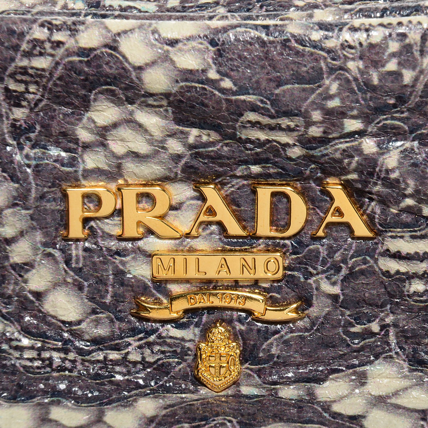 Prada Cervo Lux Print Lace Bauletto Bag Talco 9 of 9