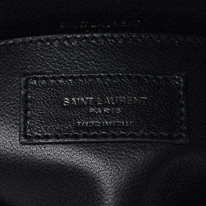 Saint Laurent Sheepskin Matelasse Chevron Monogram Medium College Bag Black 7 of 13