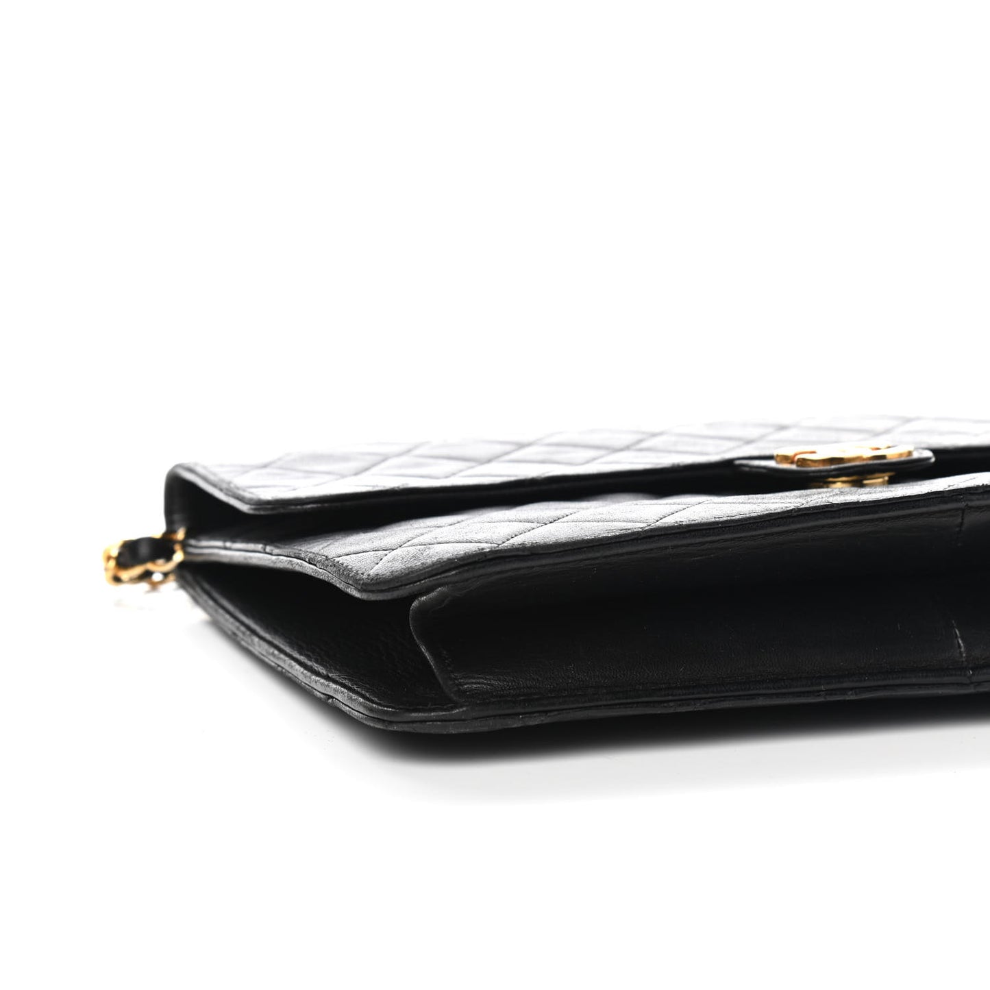 Lambskin Quilted Medium Single Flap Black