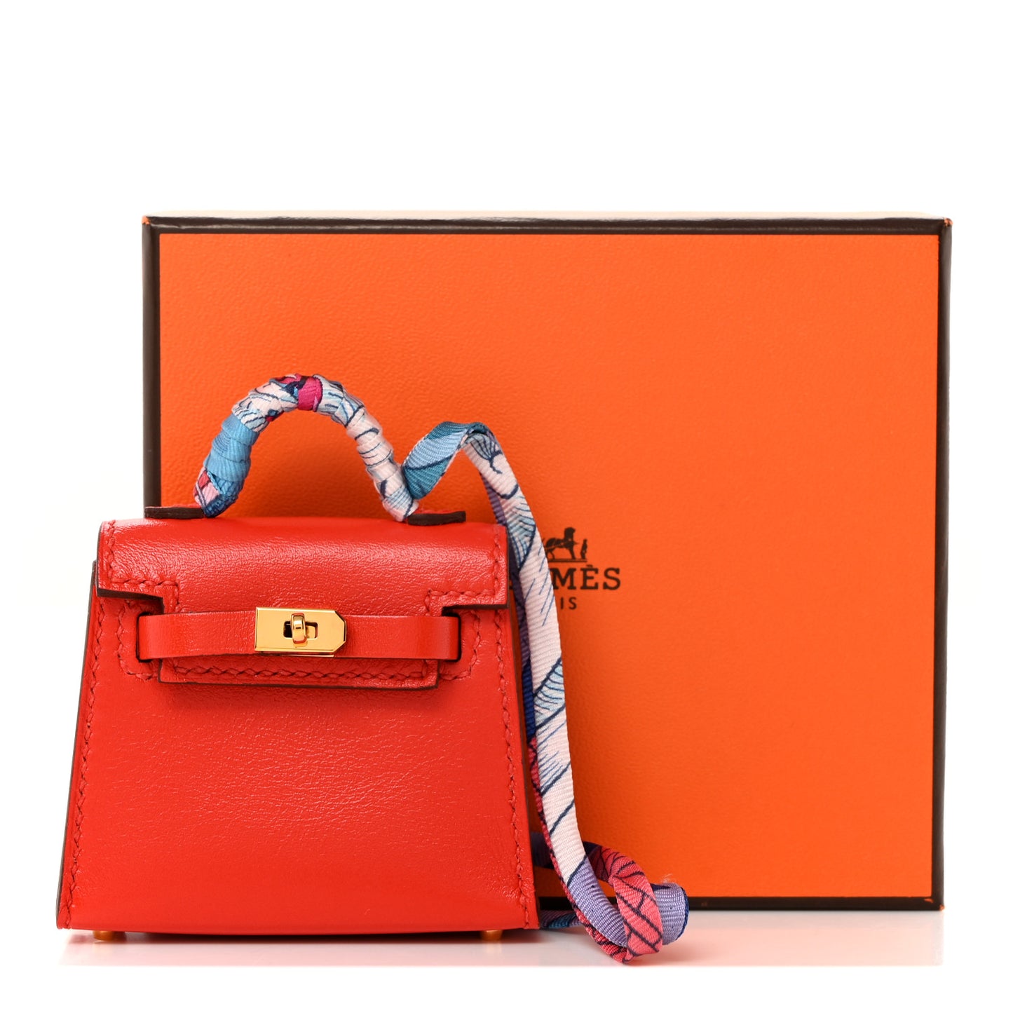 Tadelakt Mini Kelly Twilly Bag Charm Capucine