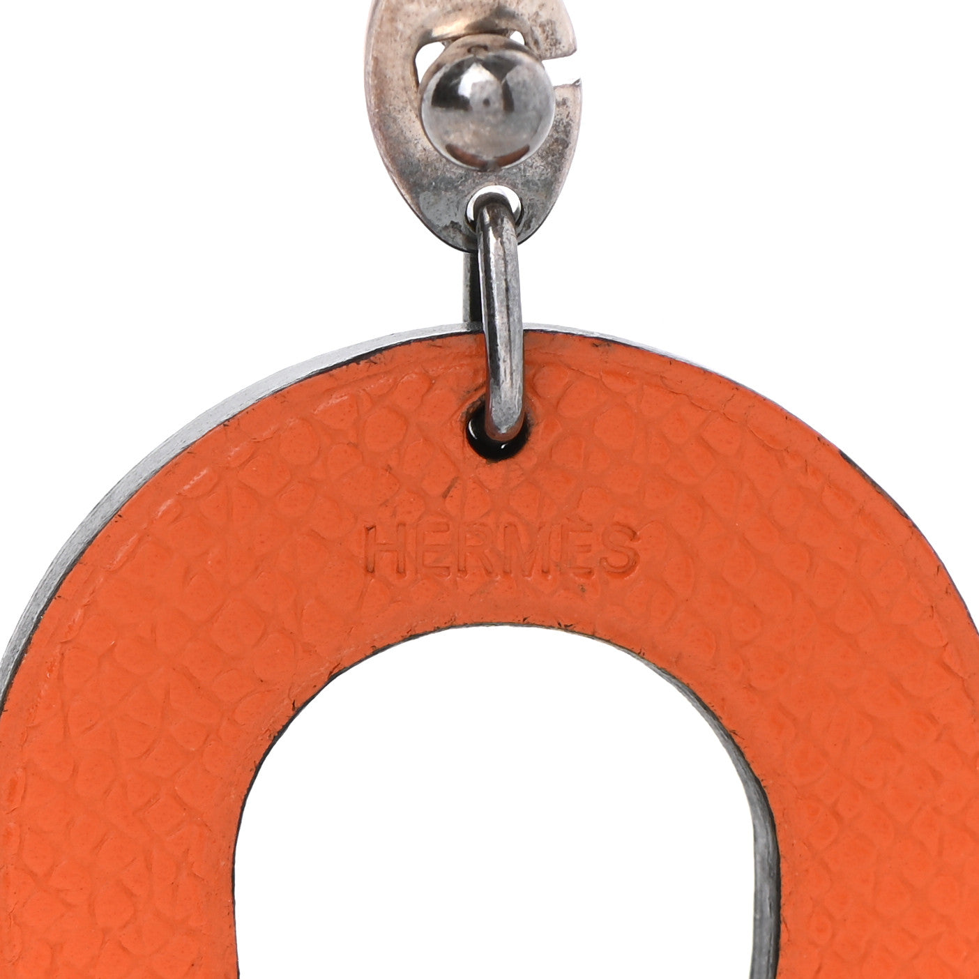 Epsom Lucky Horseshoe Key Ring Graphite Orange