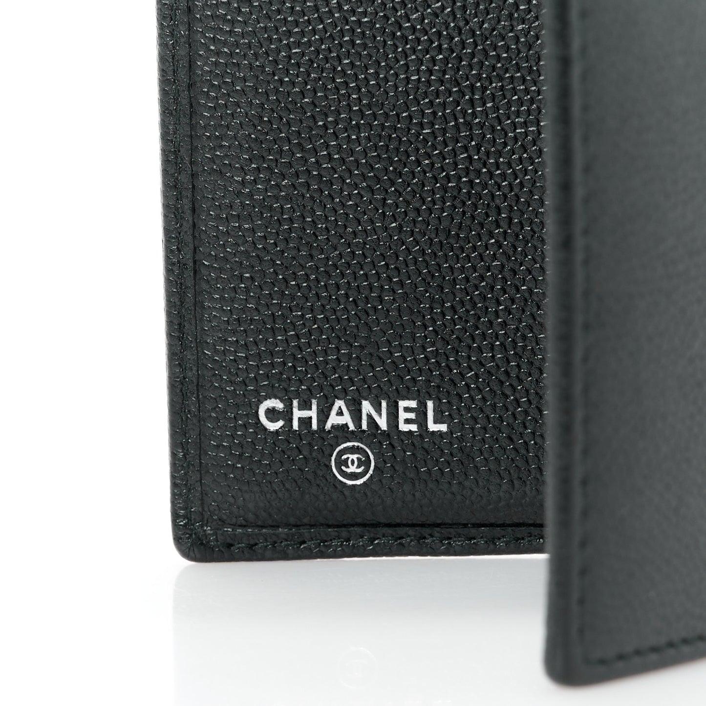 Caviar CC Button Bi-Fold Wallet Black