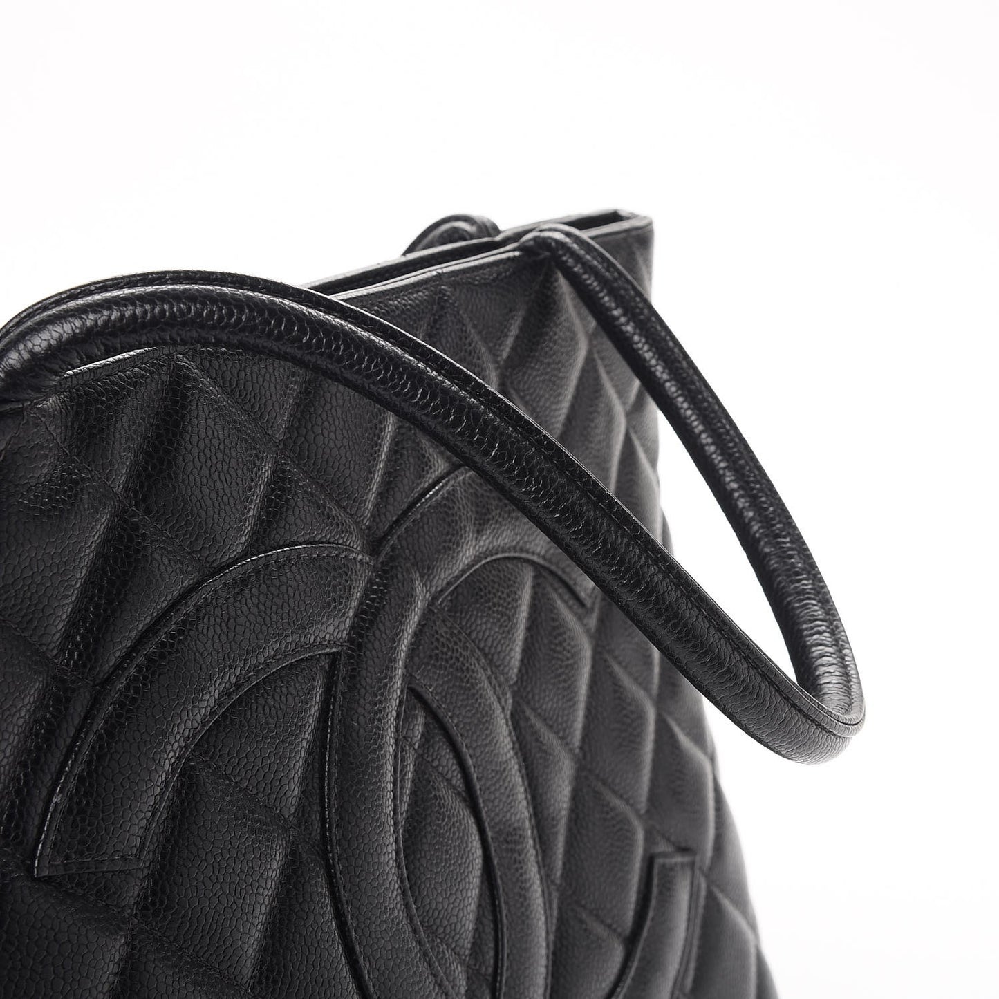 Caviar Quilted Medallion Tote Black