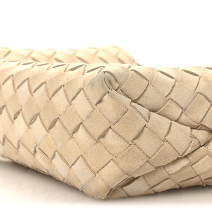 Bottega Veneta Suede Intrecciato Small Loop Camera Bag Sand 9 of 12