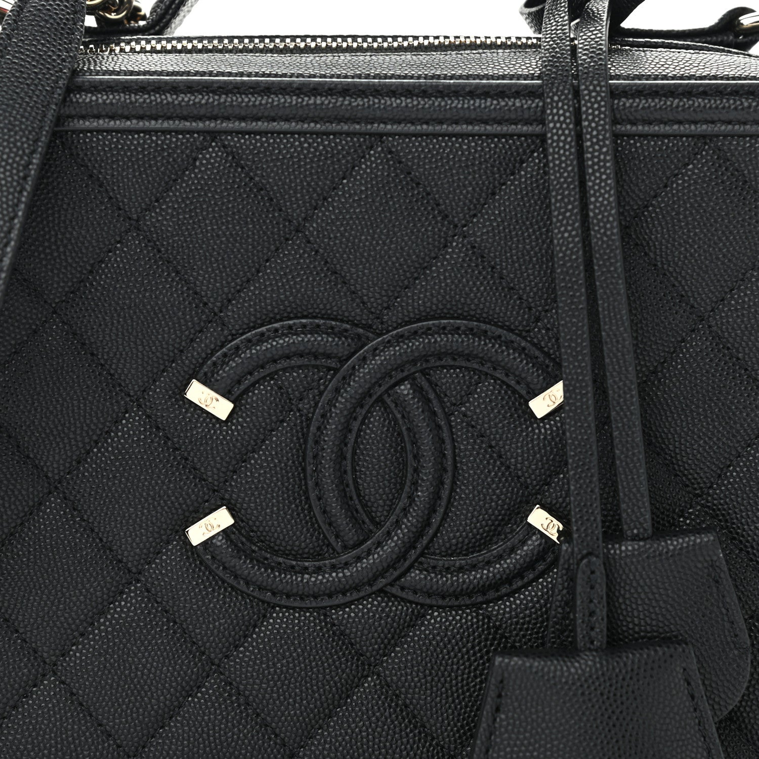 Chanel Caviar Quilted Medium CC Filigree Vanity Case Black 8 of 12