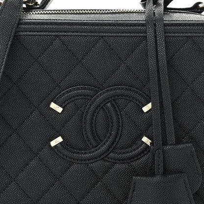 Chanel Caviar Quilted Medium CC Filigree Vanity Case Black 8 of 12