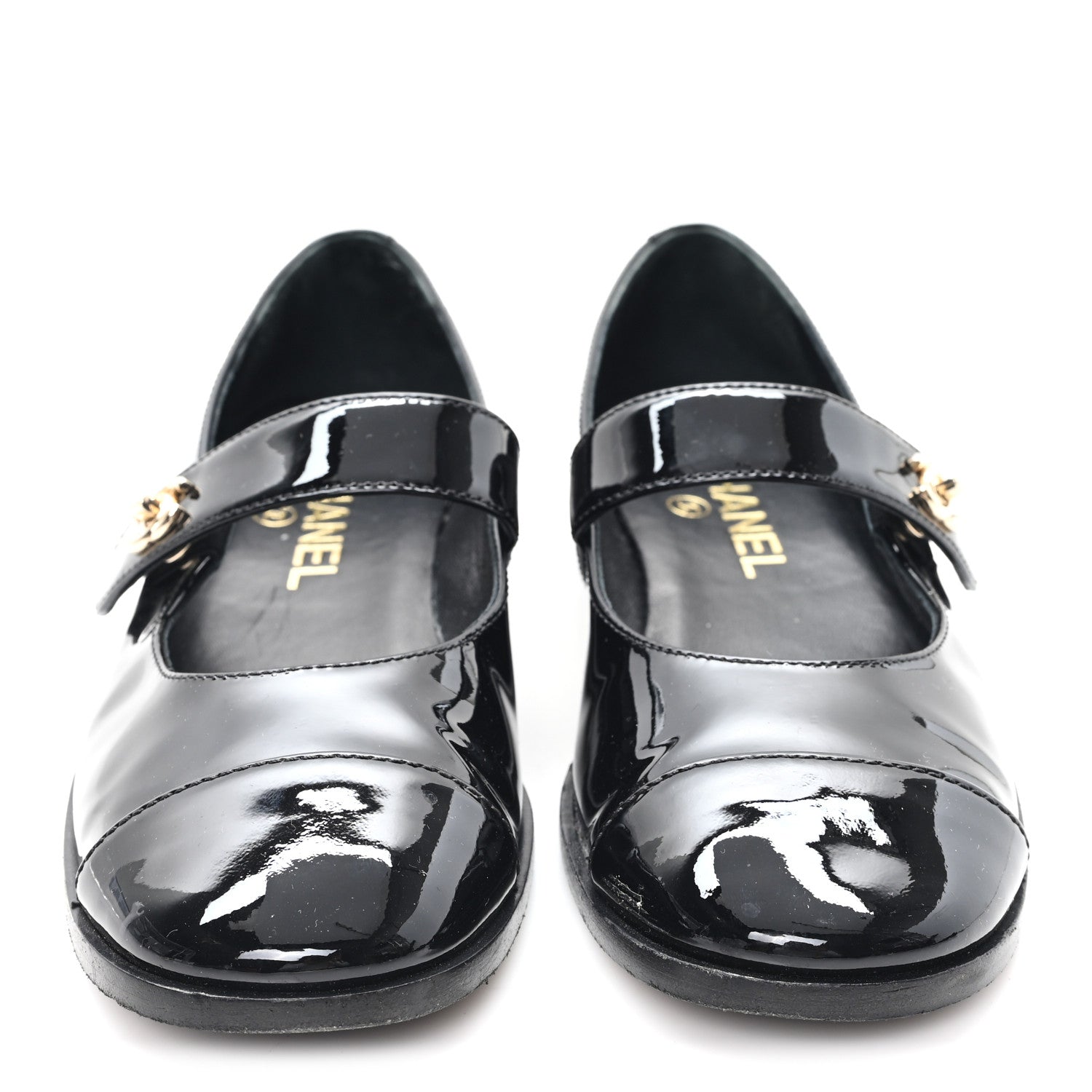 Chanel Patent Calfskin Mary Janes Flats 36.5 Black 3 of 10