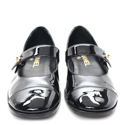 Chanel Patent Calfskin Mary Janes Flats 36.5 Black 3 of 10