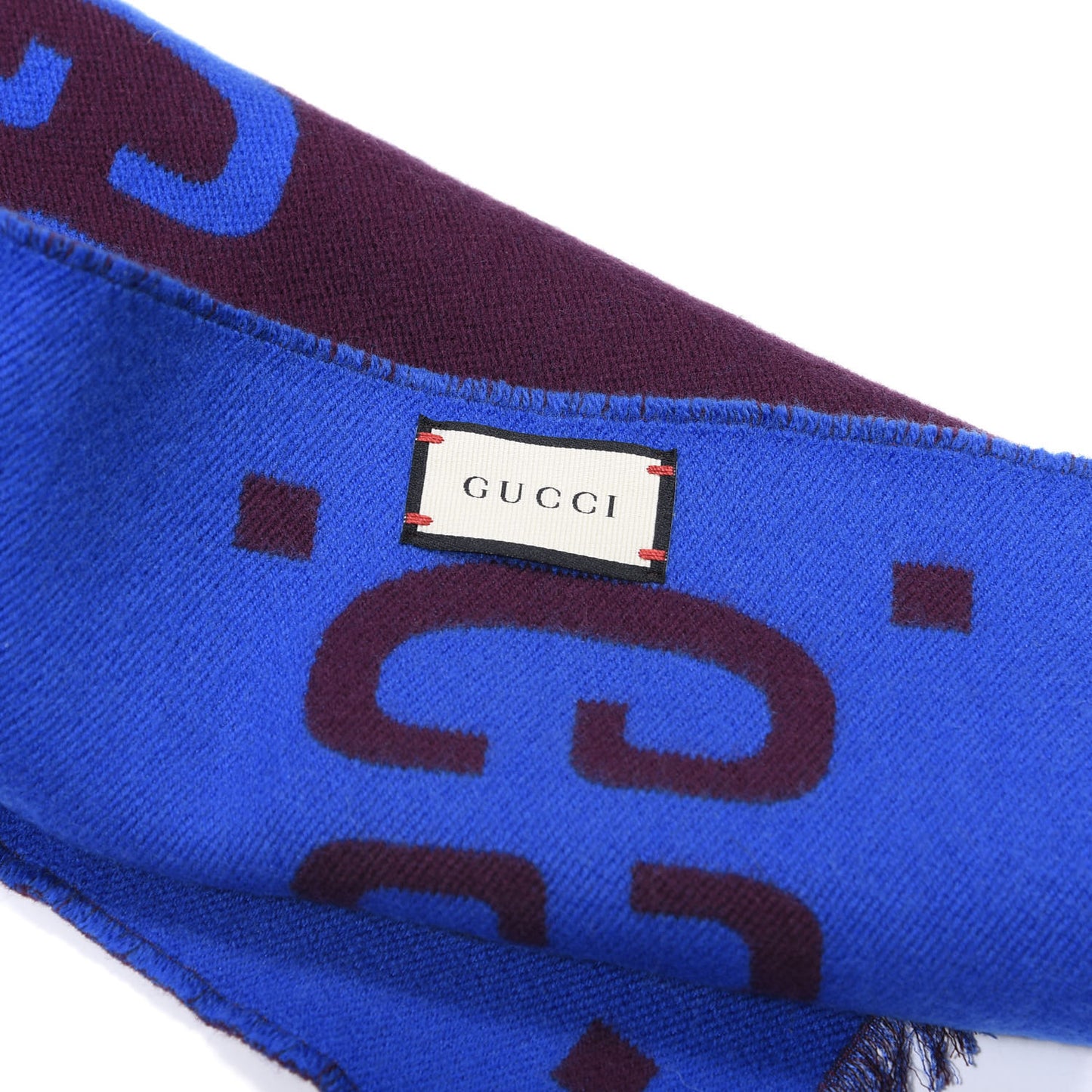 Wool Silk Monogram Jumbo GG Freedom Scarf Lacquer Blue