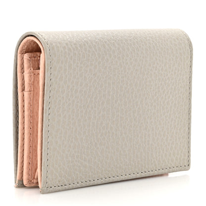 Gucci Dollar Calfskin Bi- Color GG Marmont Card Case Grey Sky Perfect Pink 3 of 9