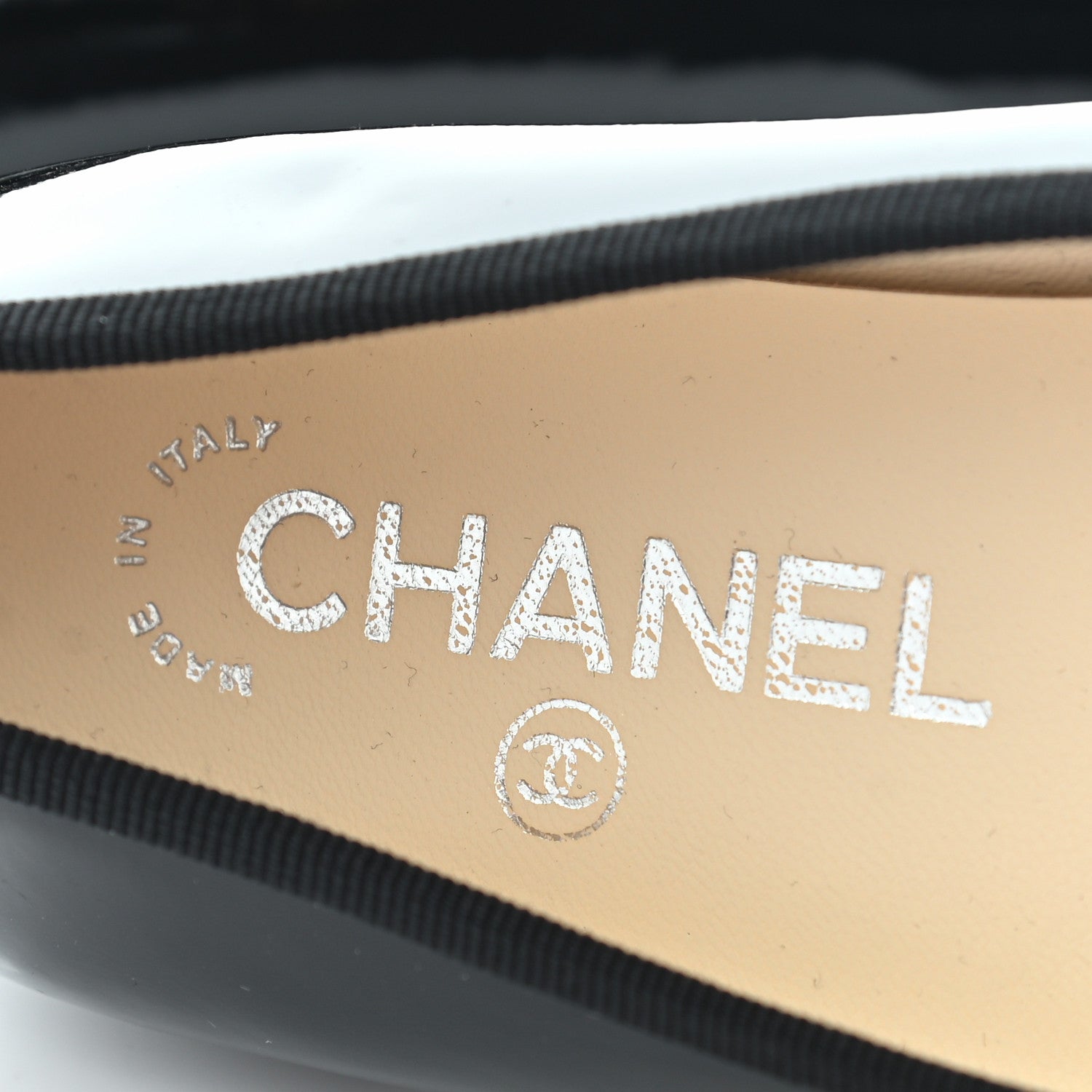 Chanel Patent Calfskin CC Cap Toe Ballerina Flats 36 Black 6 of 8