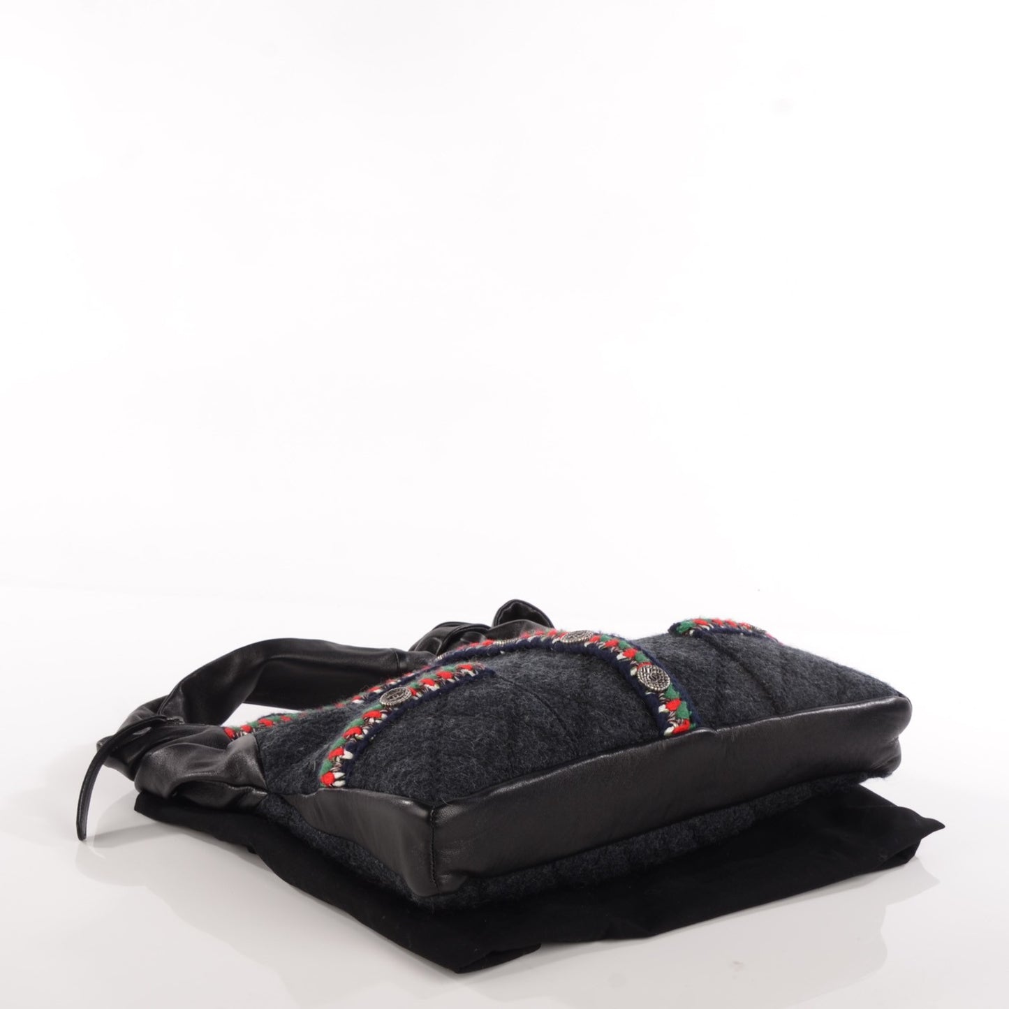 Tweed Lambskin Small Girl Bag Black