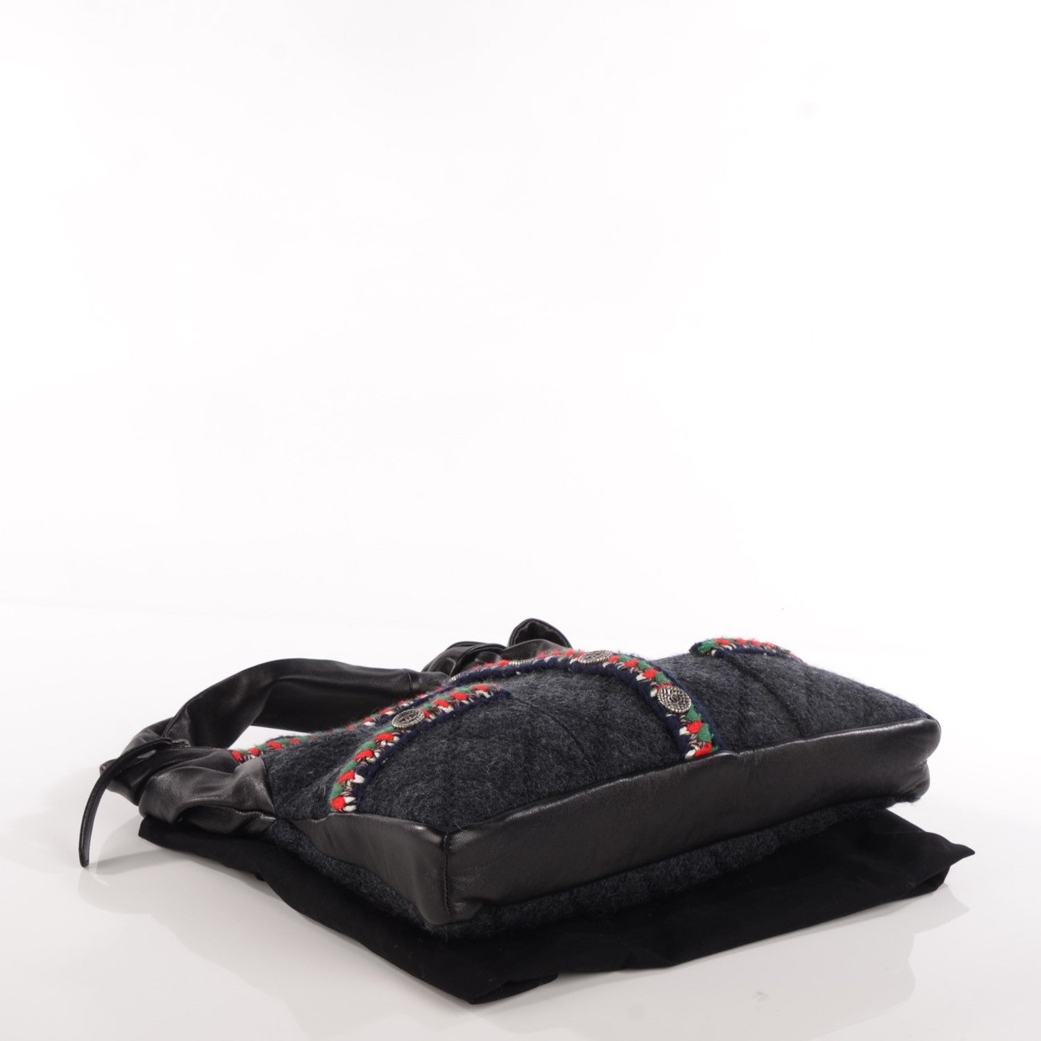 Chanel Tweed Lambskin Small Girl Bag Black 4 of 7