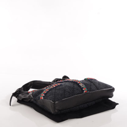 Chanel Tweed Lambskin Small Girl Bag Black 4 of 7
