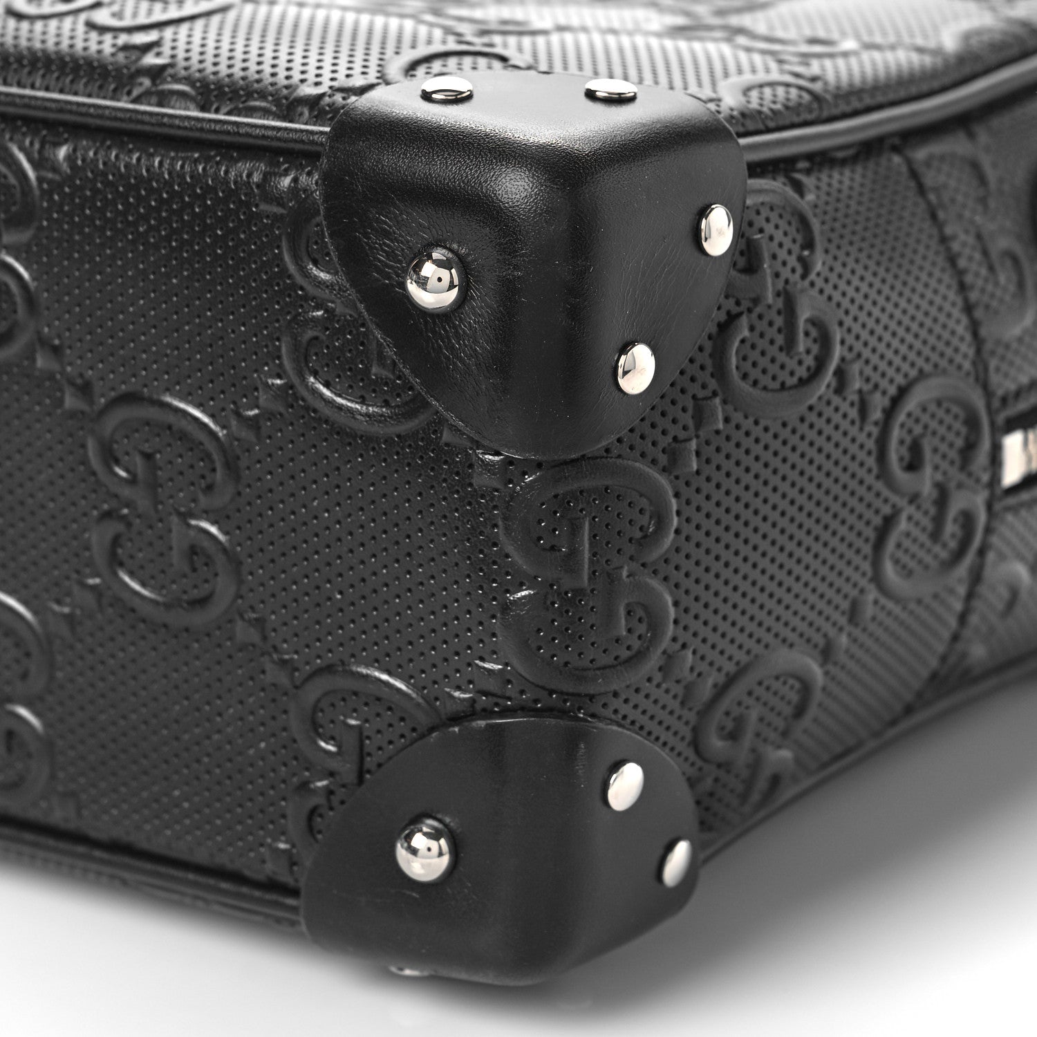 Gucci Calfskin GG Tennis Embossed Square Messenger Bag Black 8 of 8
