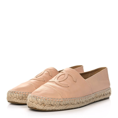 Chanel Lambskin CC Espadrilles 39 Nude 3 of 9