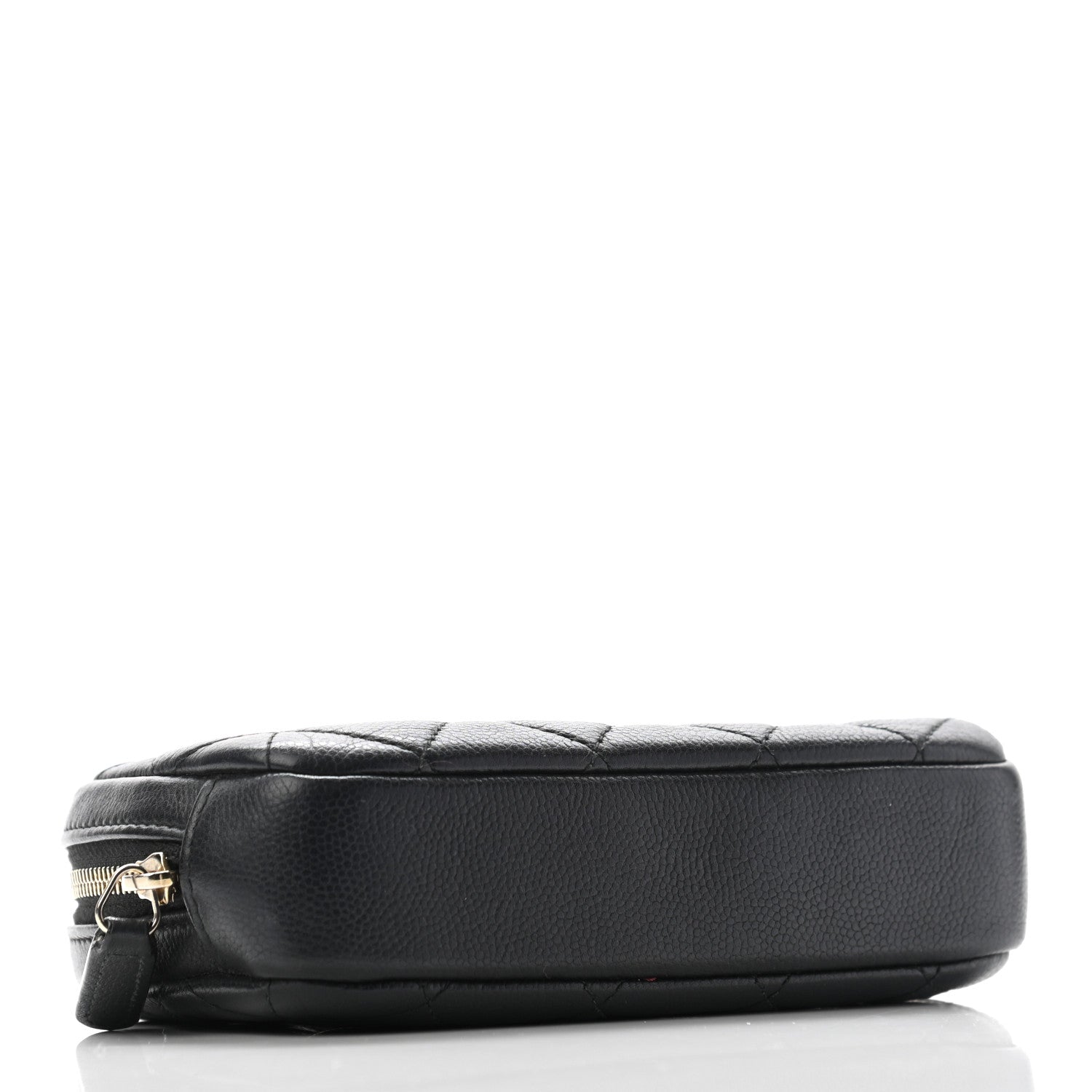 Chanel Caviar Quilted Small Curvy Pouch Cosmetic Case Black 3 of 7