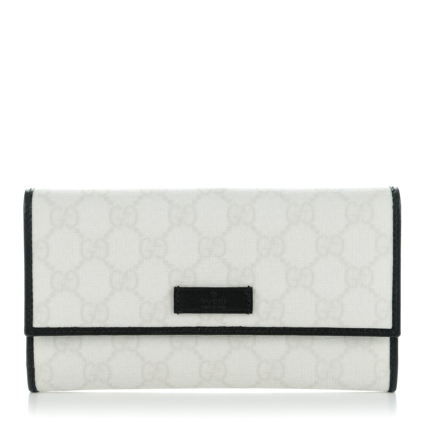 GG Plus Monogram Joy Continental Flap Wallet White Black