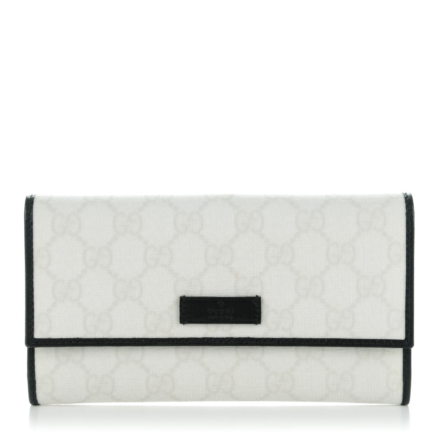 Gucci GG Plus Monogram Joy Continental Flap Wallet White Black 1 of 7