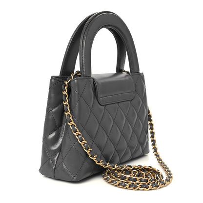 Chanel Shiny Aged Calfskin Quilted Nano Kelly Shopper Grey 3 of 11