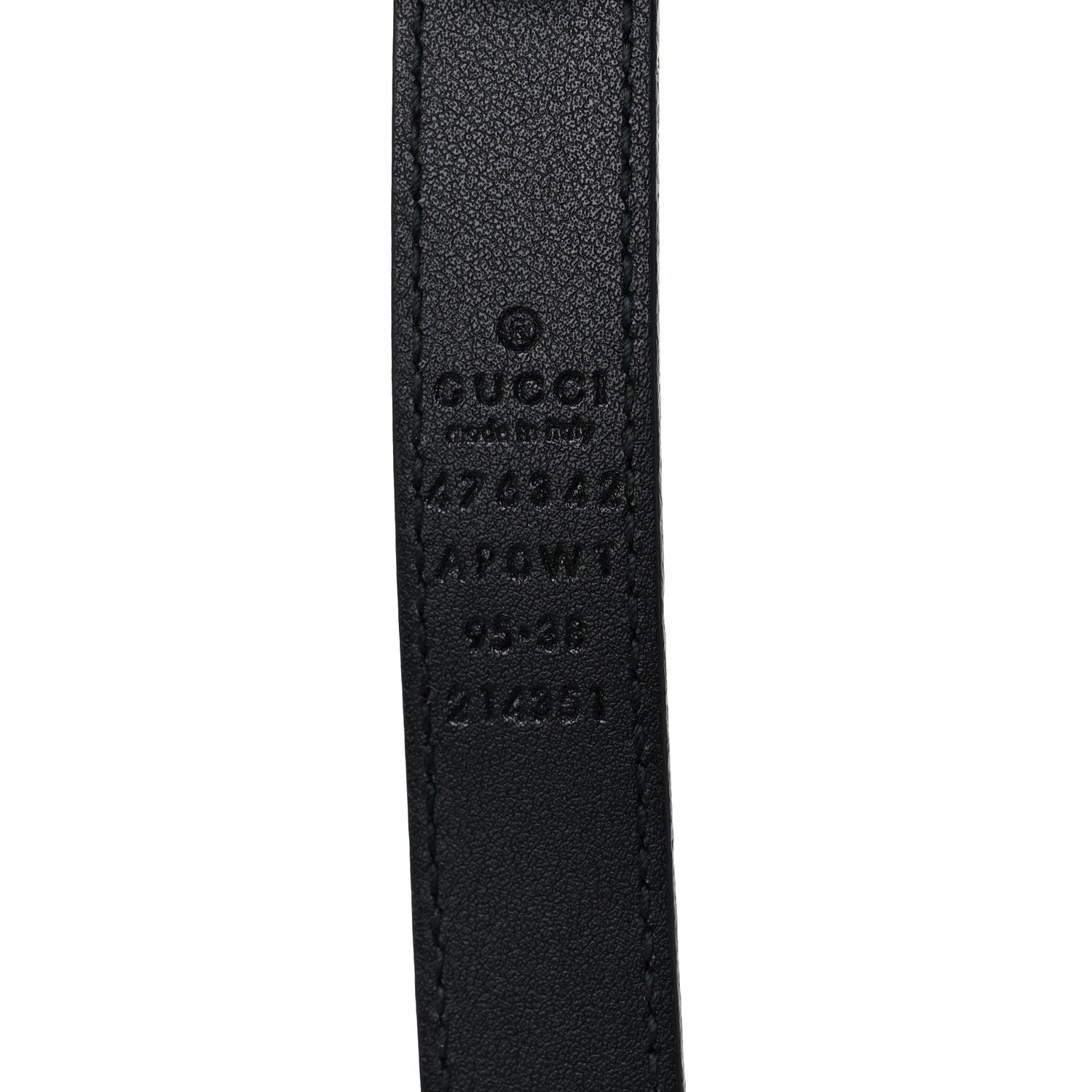 Gucci Calfskin Pearl Double G 20mm Belt 95 38 Black Cream 3 of 7