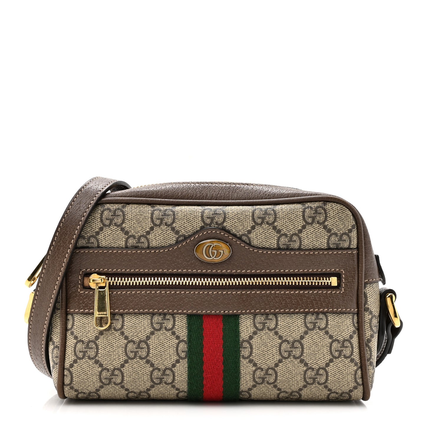 GG Supreme Monogram Web Mini Ophidia Shoulder Bag Brown